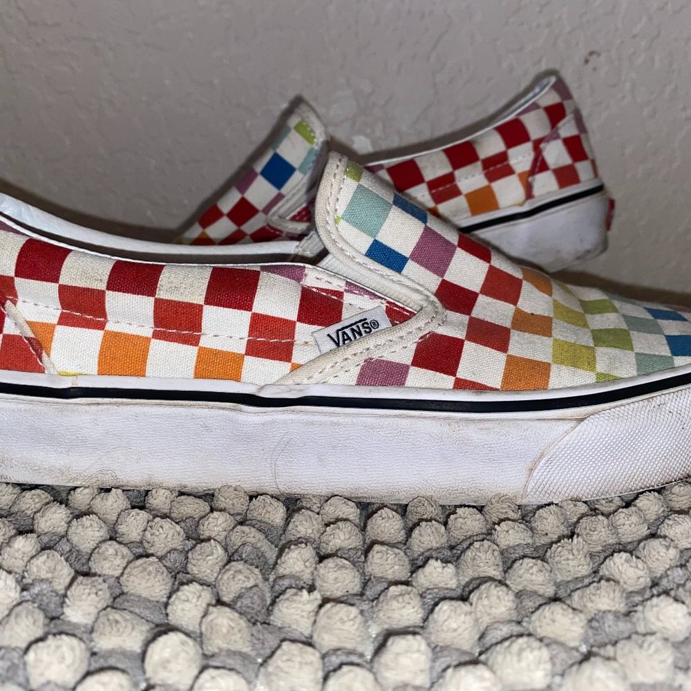 Vans Sneakers Rainbow Checkered Size 8.5